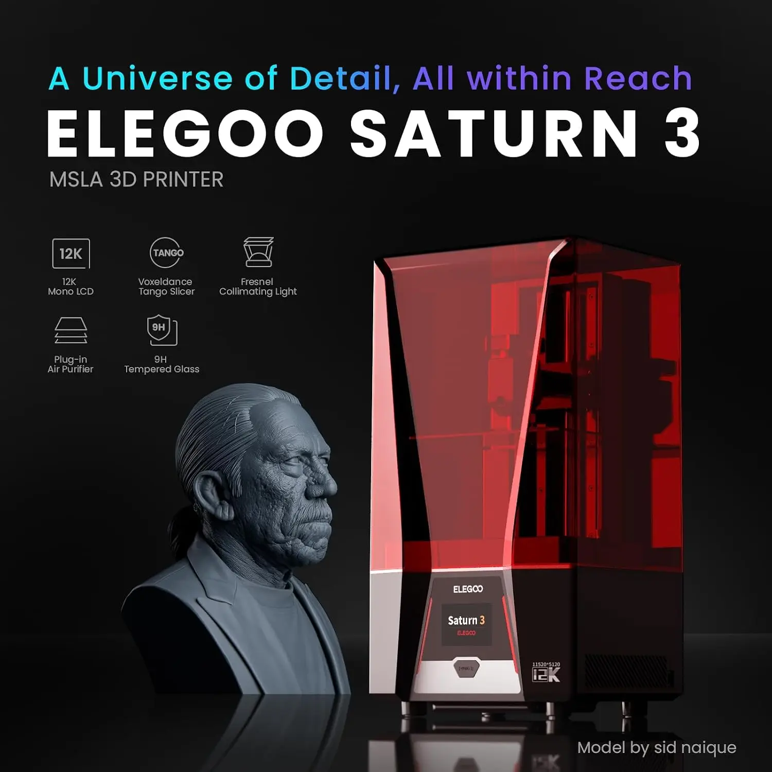 Saturn 3 MSLA 12K 3D Printer | - 12K Monochrome Lcd Resin 3D Printer 评论和价格